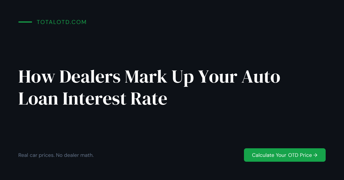 How Dealers Mark Up Your Auto Loan Interest Rate | TotalOTD